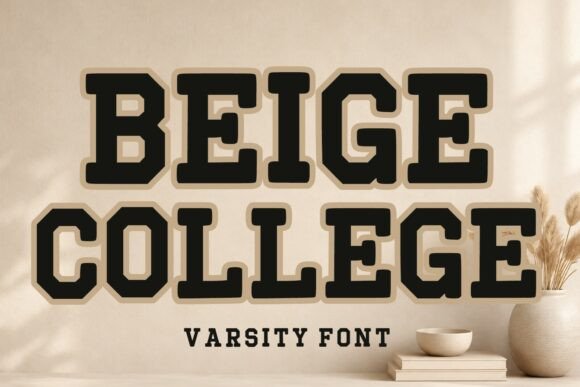 Beige College Varsity Font: A Bold and Timeless Athletic Display Typeface