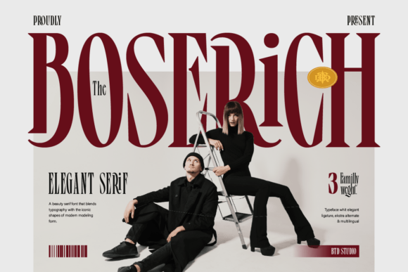 Boserich: Elevating Your Design with a Luxurious Serif Typeface