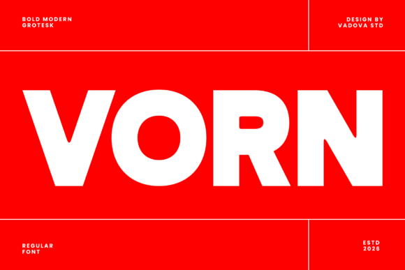Vorn: A Bold Modern Grotesk Sans Serif for Contemporary Branding